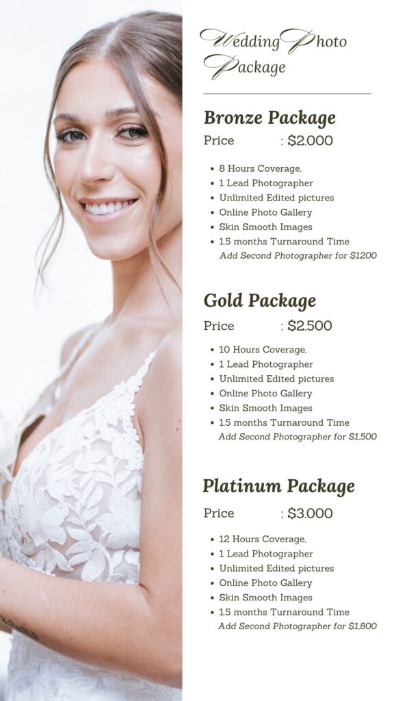 Toronto Wedding photography Packages